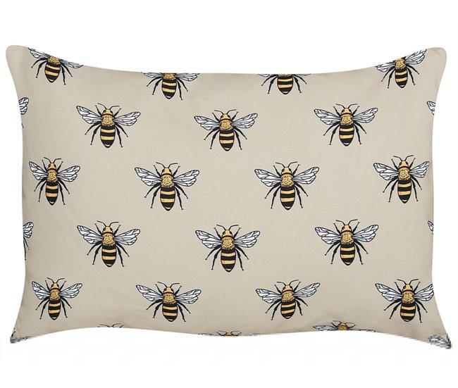 Conforama Conjunto De 2 Cojines De Jardín Motivo Abejas 40 X 60 Cm Beige CANNETO
