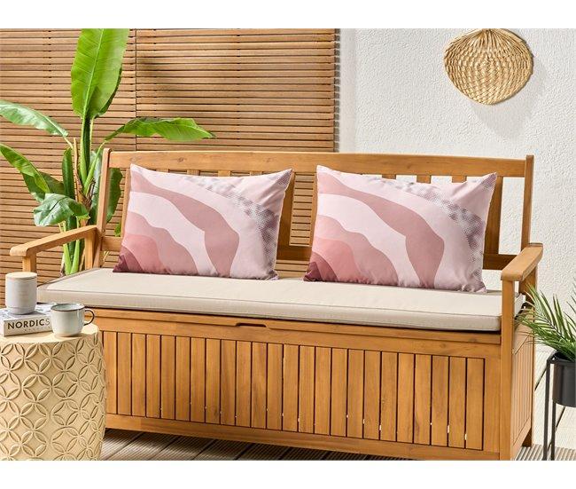 Conforama Conjunto De 2 Cojines De Jardín Motivo Abstracto 40 X 60 Cm Rosa CAMPEI