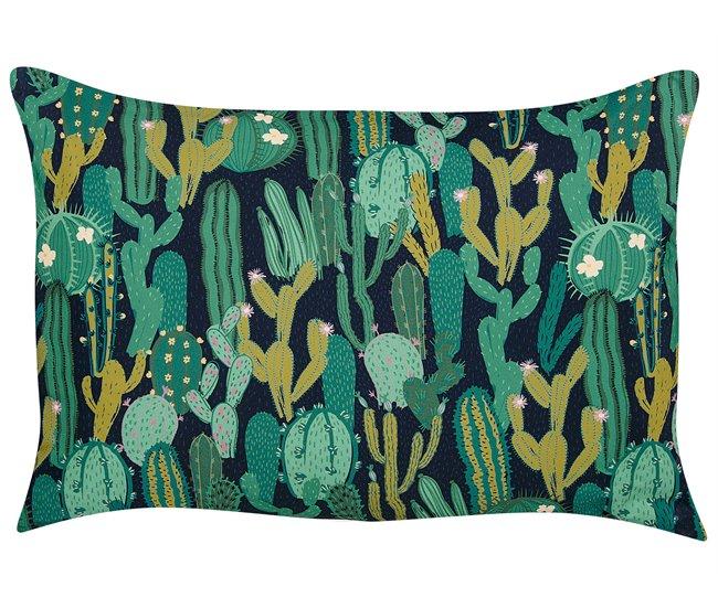 Conforama Conjunto De 2 Cojines De Jardín Motivo Cactus 40 X 60 Cm Verde BUSSANA