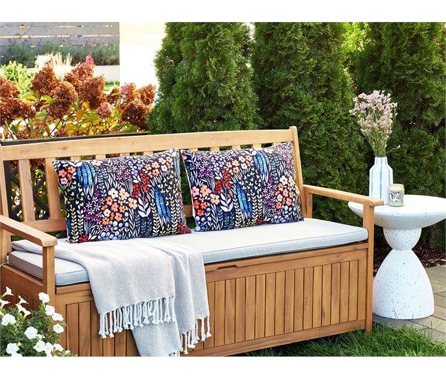 Conforama Conjunto De 2 Cojines De Jardín Motivo Floral 40 X 60 Cm Multicolor CASTELARO