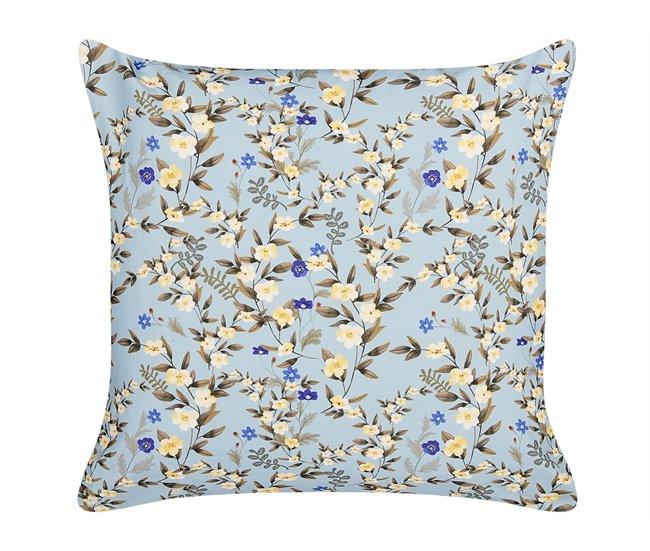 Conforama Conjunto De 2 Cojines De Jardín Motivo Floral 45 X 45 Cm Azul VALLORIA