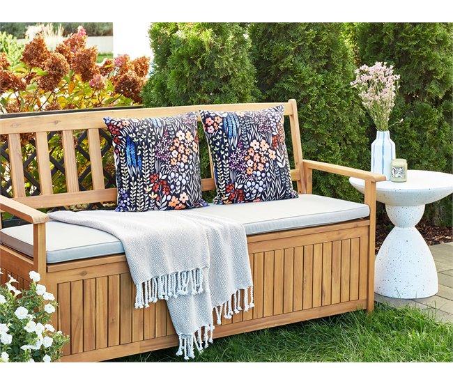 Conforama Conjunto De 2 Cojines De Jardín Motivo Floral 45 X 45 Cm Multicolor CASTELARO