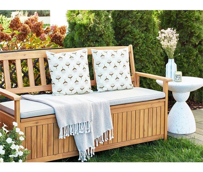 Conforama Conjunto De 2 Cojines De Jardín Motivo Geométrico 45 X 45 Cm Verde Claro CUNEO