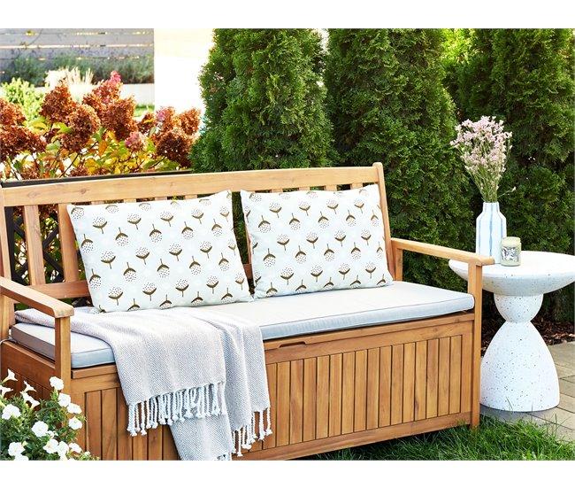 Conforama Conjunto De 2 Cojines De Jardín Motivo Geométrico 40 X 60 Cm Verde Claro CUNEO
