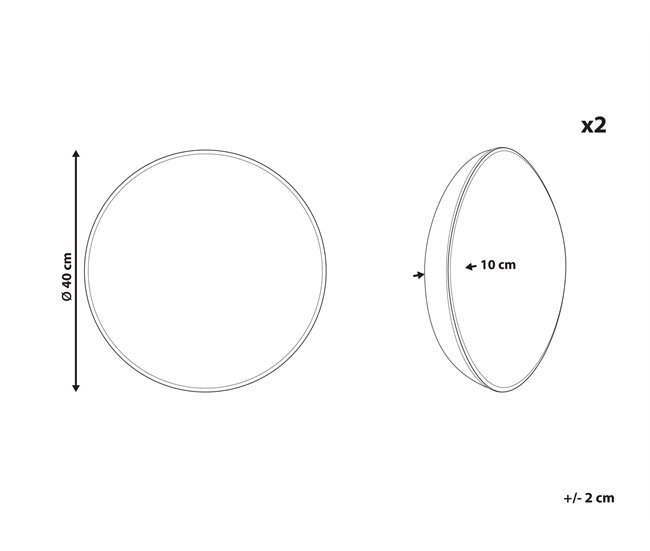 Conforama Conjunto De 2 Cojines De Jardín Motivo Hojas ⌀ 40 Cm Beige TORRETTA