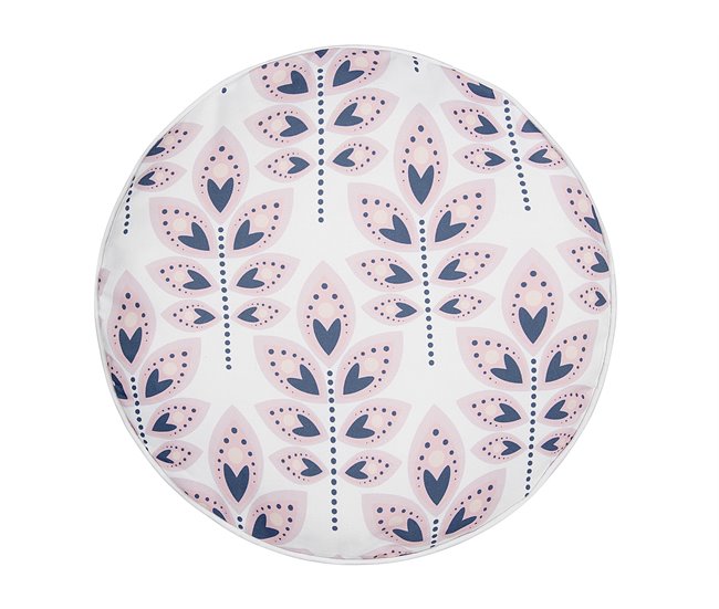 Conforama Conjunto De 2 Cojines De Jardín Motivo Hojas ⌀ 40 Cm Beige TORRETTA