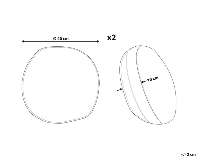 Conforama Conjunto De 2 Cojines De Jardín Motivo Hojas ⌀ 40 Cm Beige Y Verde POGGIO