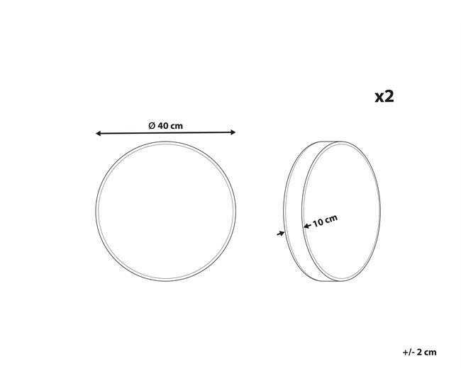Conforama Conjunto De 2 Cojines De Jardín Motivo Hojas ⌀ 40 Cm Blanco VIOZENE