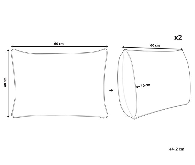 Conforama Conjunto De 2 Cojines De Jardín Motivo Hojas 40 X 60 Cm Beige TORRETTA
