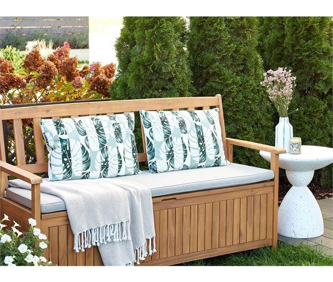 Conforama Conjunto De 2 Cojines De Jardín Motivo Hojas 40 X 60 Cm Verde TERMINI