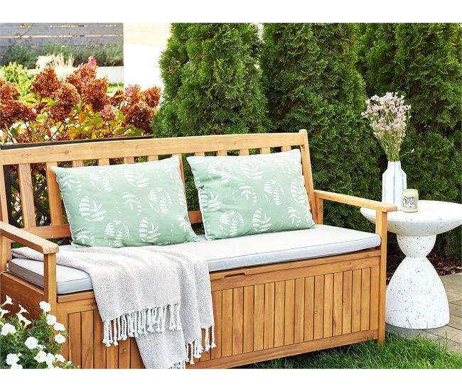 Conforama Conjunto De 2 Cojines De Jardín Motivo Hojas 40 X 60 Cm Verde ALASSIO