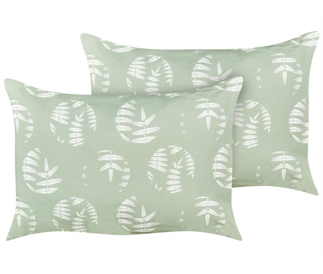 Conforama Conjunto de 2 cojines de jardín motivo hojas 40 x 60 cm verde ALASSIO
