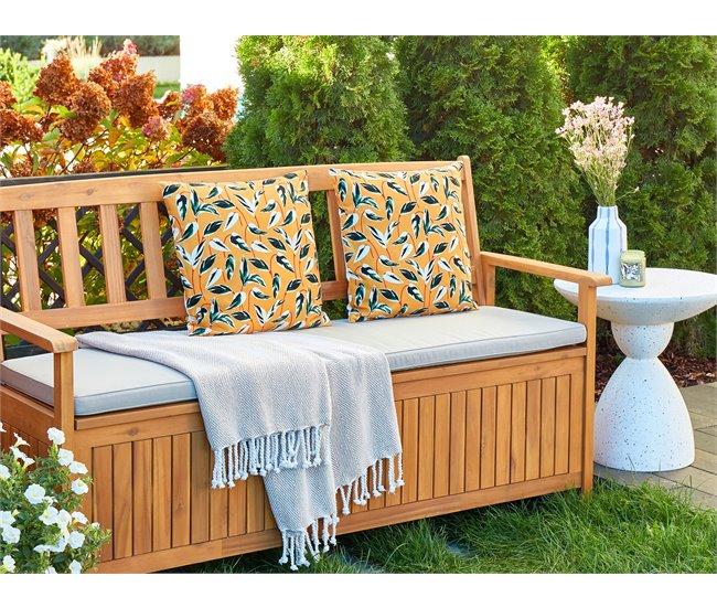 Conforama Conjunto De 2 Cojines De Jardín Motivo Hojas 45 X 45 Cm Multicolor TAGGIA