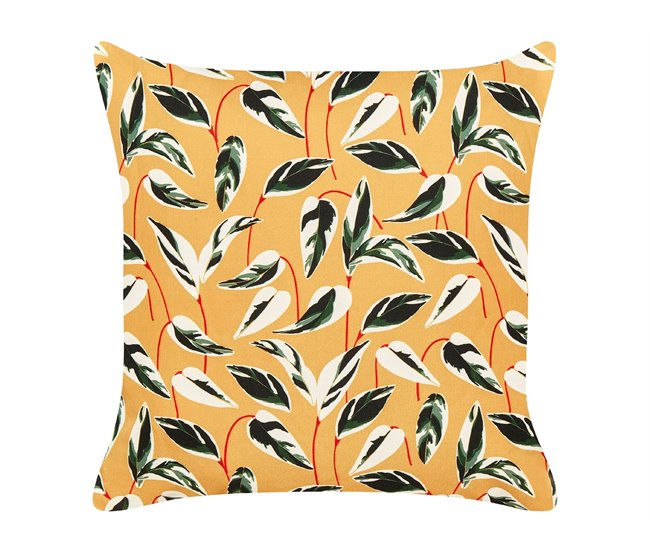 Conforama Conjunto De 2 Cojines De Jardín Motivo Hojas 45 X 45 Cm Multicolor TAGGIA