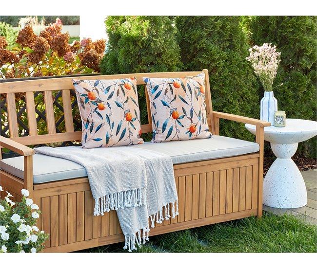 Conforama Conjunto De 2 Cojines De Jardín Motivo Hojas 45 X 45 Cm Multicolor PIALPETTA