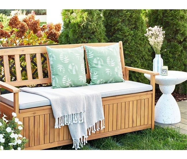 Conforama Conjunto De 2 Cojines De Jardín Motivo Hojas 45 X 45 Cm Verde ALASSIO