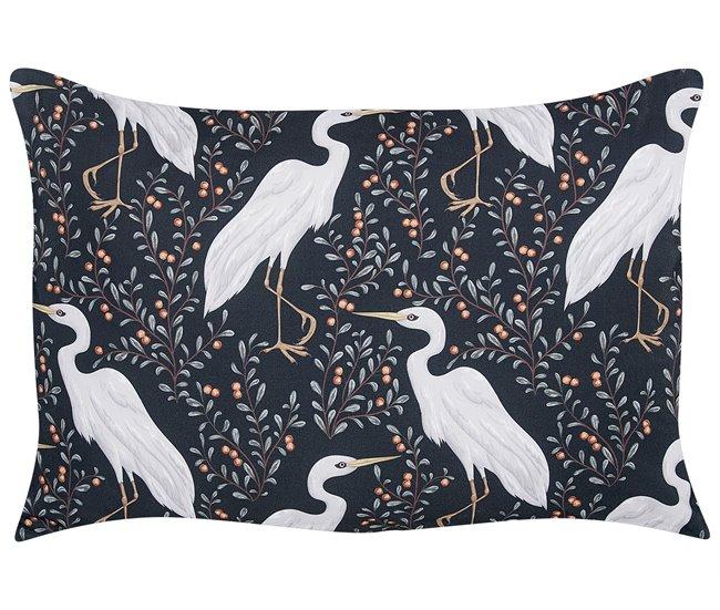 Conforama Conjunto De 2 Cojines De Jardín Motivo Pájaros 40 X 60 Cm Negro PIANAZZO