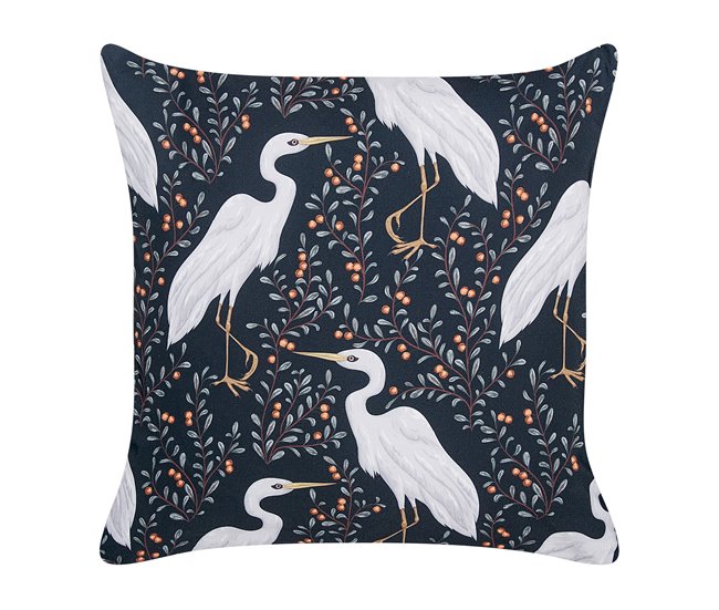 Conforama Conjunto De 2 Cojines De Jardín Motivo Pájaros 45 X 45 Cm Negro PIANAZZO