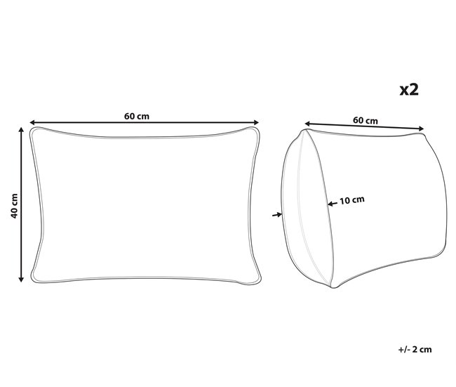 Conforama Conjunto De 2 Cojines De Jardín Motivo Palmeras 40 X 60 Cm Blanco MOLTEDO