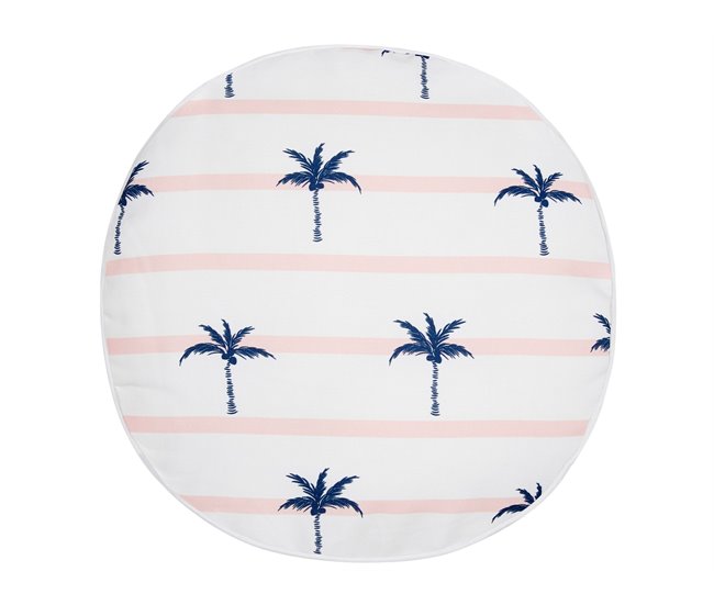 Conforama Conjunto De 2 Cojines De Jardín Motivo Palmeras ⌀ 40 Cm Blanco MOLTEDO