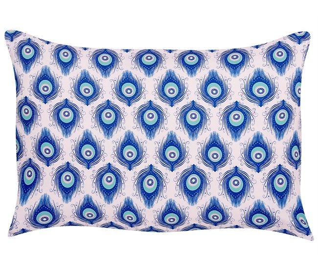 Conforama Conjunto De 2 Cojines De Jardín Motivo Pavo Real 40 X 60 Cm Azul Y Rosa CERIANA