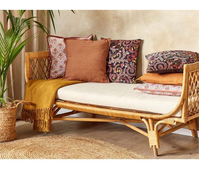 Conforama Conjunto De 2 Cojines De Lino Naranja 45 X 45 Cm SAGINA