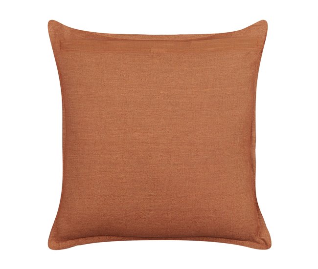 Conforama Conjunto De 2 Cojines De Lino Naranja 45 X 45 Cm SAGINA