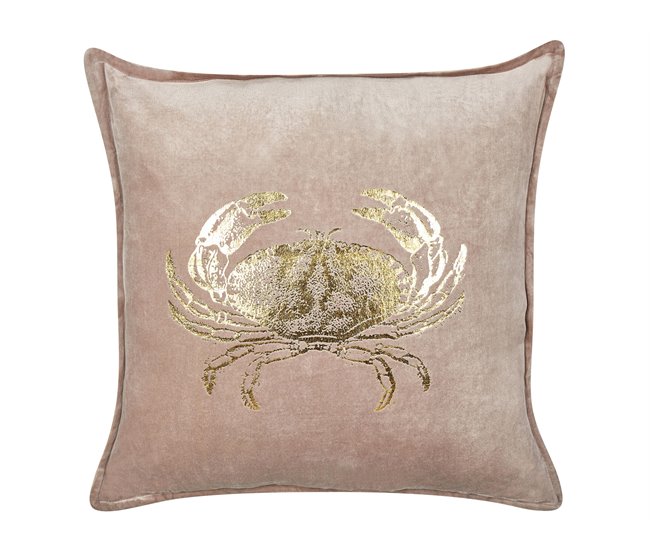 Conforama Conjunto De 2 Cojines De Terciopelo Gris Pardo Motivo Cangrejo 45 X 45 Cm BOSSIELLA