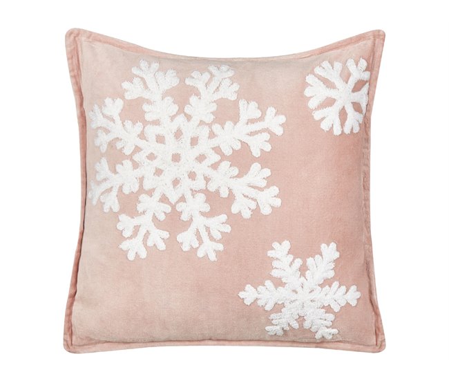 Conforama Conjunto De 2 Cojines De Terciopelo Rosa Motivo Navideño 45 X 45 Cm MURRAYA