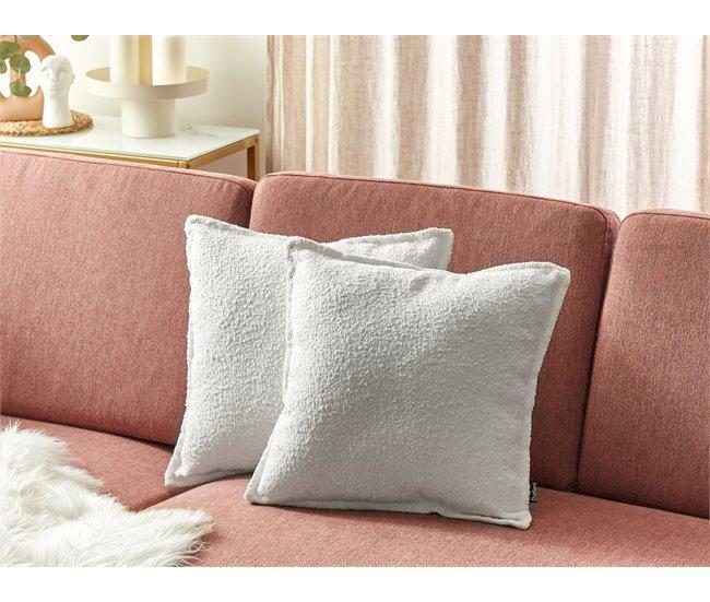Conforama Conjunto De 2 Cojines Decorativos Blanco Crema SENECIA