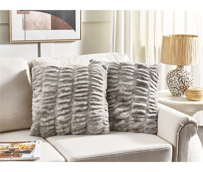 Conforama Conjunto De 2 Cojines Grises 45 X 45 Cm MACODES