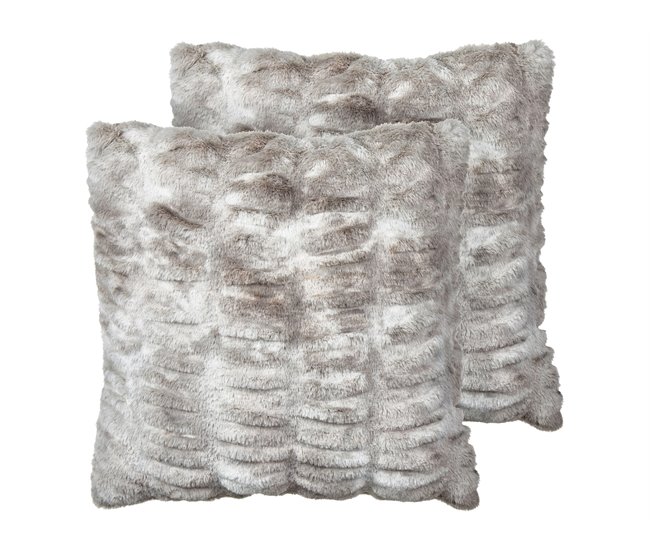 Conforama Conjunto de 2 cojines grises 45 x 45 cm MACODES
