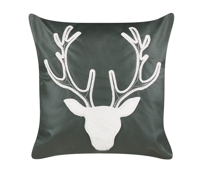Conforama Conjunto De 2 Cojines Motivo Reno 45 X 45 Cm Verde BICOCCA