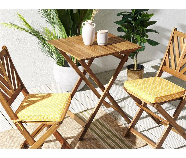 Conforama Conjunto De 2 Cojines Para Silla De Jardín Amarillo 37 X 34 Cm TERNI