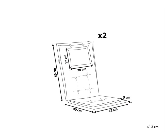 Conforama Conjunto De 2 Cojines Para Silla De Jardín Gris Pardo MAUI