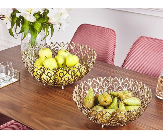 Conforama Conjunto De 2 Cuencos De Metal Dorado GROGOL