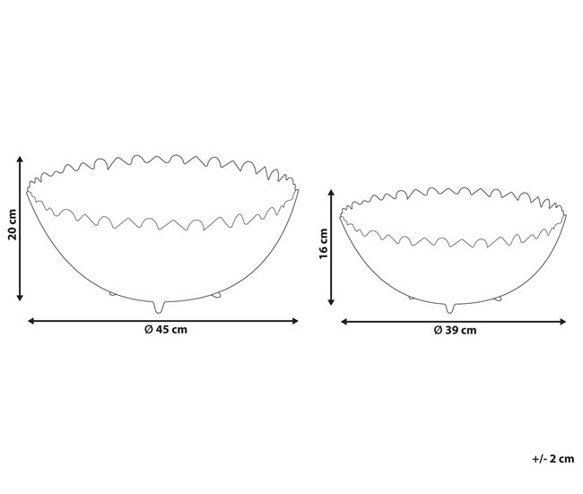 Conforama Conjunto De 2 Cuencos De Metal Dorado GROGOL
