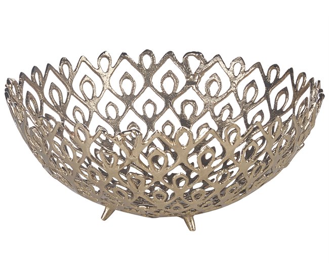 Conforama Conjunto De 2 Cuencos De Metal Dorado GROGOL