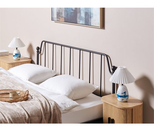 Conforama Conjunto De 2 Lámparas De Mesa De Cerámica Blanca Y Azul GENFEL