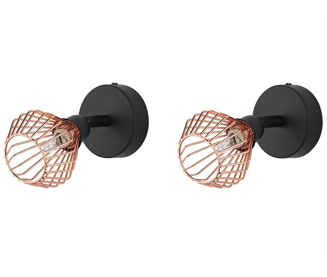 Conforama Conjunto de 2 lámparas de pared cobrizo VOLGA