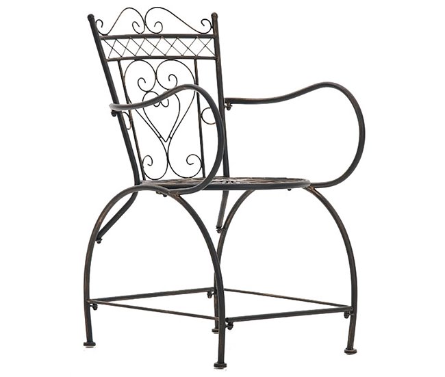 Conforama Conjunto De 2 Sillas De Jardín Balcon Estilo Rústico Bronce Metal M10_001204