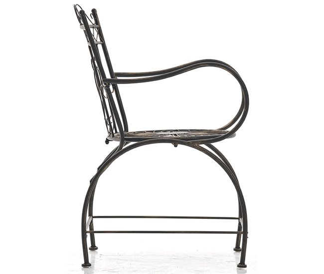 Conforama Conjunto De 2 Sillas De Jardín Balcon Estilo Rústico Bronce Metal M10_001204