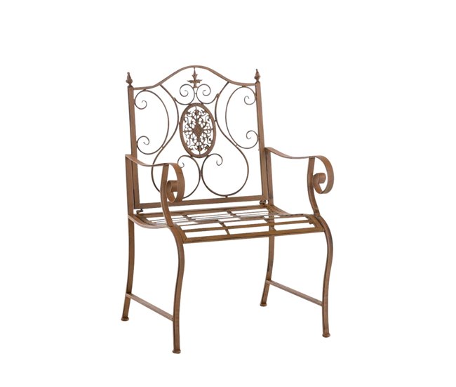 Conforama Conjunto De 2 Sillas De Jardín Balcon Estilo Rústico En Hierro Marrón Envejecido Metal M10_001196