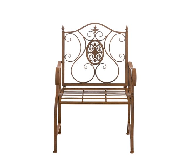 Conforama Conjunto De 2 Sillas De Jardín Balcon Estilo Rústico En Hierro Marrón Envejecido Metal M10_001196