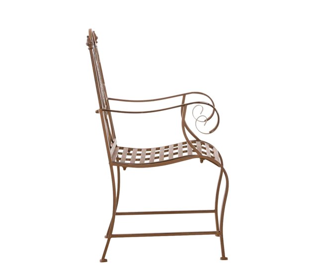 Conforama Conjunto De 2 Sillas De Jardín Balcon Estilo Rústico En Hierro Marrón Envejecido Metal M10_001196