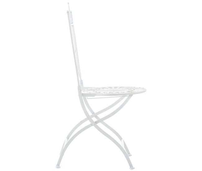 Conforama Conjunto De 2 Sillas De Jardín Balcon Estilo Rústico Plegables Blanco Metal M10_001198