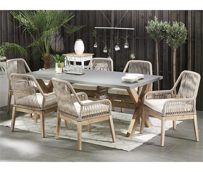 Conforama Conjunto De 2 Sillas De Jardín Beige Crema/gris Pardo OLBIA