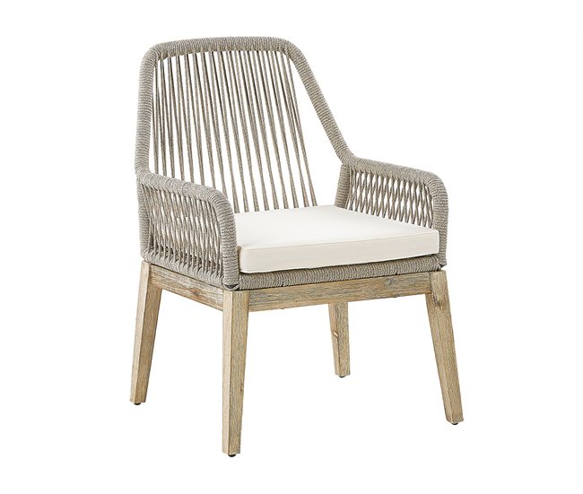 Conforama Conjunto De 2 Sillas De Jardín Beige Crema/gris Pardo OLBIA