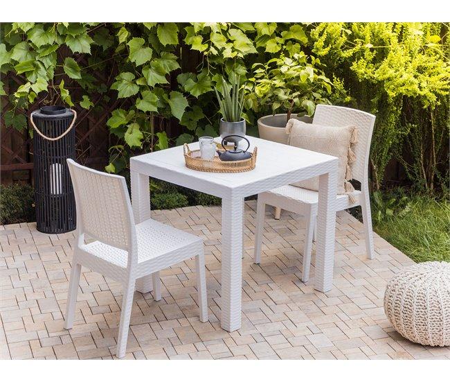 Conforama Conjunto De 2 Sillas De Jardín Blanco FOSSANO
