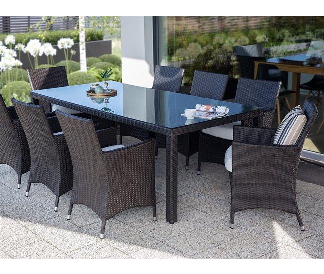 Conforama Conjunto De 2 Sillas De Jardín De Ratán Marrón Oscuro/blanco Crema ITALY